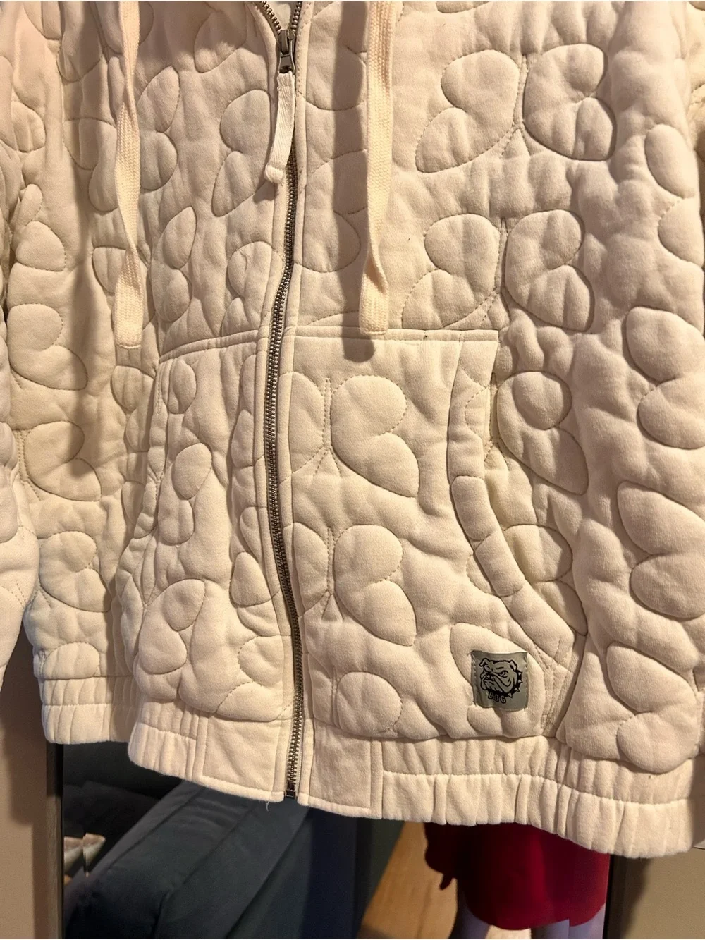 BDG Urban Outfitters White Quilted Hooded Puffer Jacket
